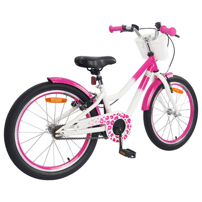 vidaXL Kids Bike with Training Wheels 18 Inches for 5-7 Years Old Pink