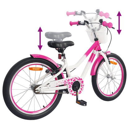 vidaXL Kids Bike with Training Wheels 18 Inches for 5-7 Years Old Pink