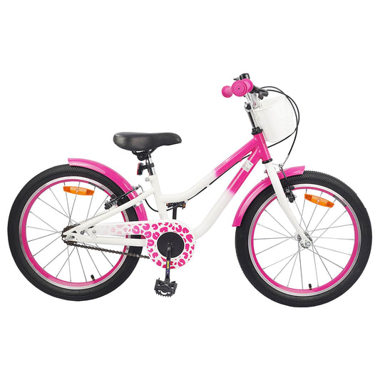 vidaXL Kids Bike with Training Wheels 18 Inches for 5-7 Years Old Pink