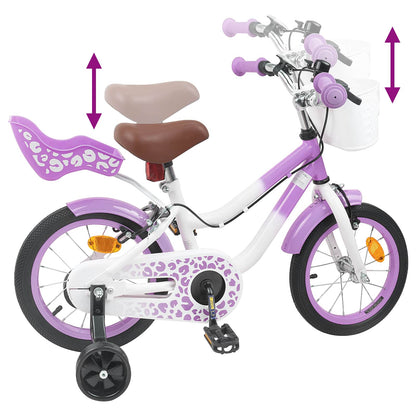 vidaXL Kids Bike 12 Inches for 2-4 Years Old Purple
