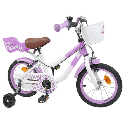 vidaXL Kids Bike 14 Inches for 3-5 Years Old Purple