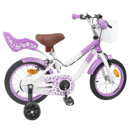 vidaXL Kids Bike 14 Inches for 3-5 Years Old Purple