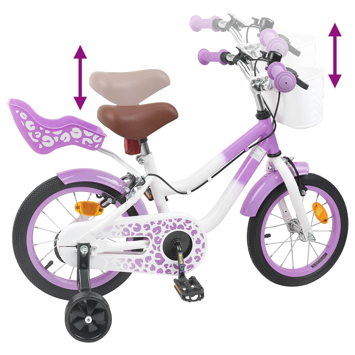 vidaXL Kids Bike 14 Inches for 3-5 Years Old Purple