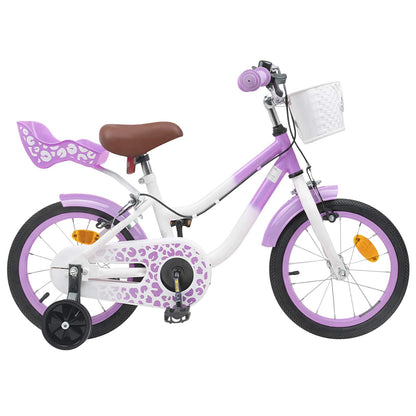 vidaXL Kids Bike 14 Inches for 3-5 Years Old Purple