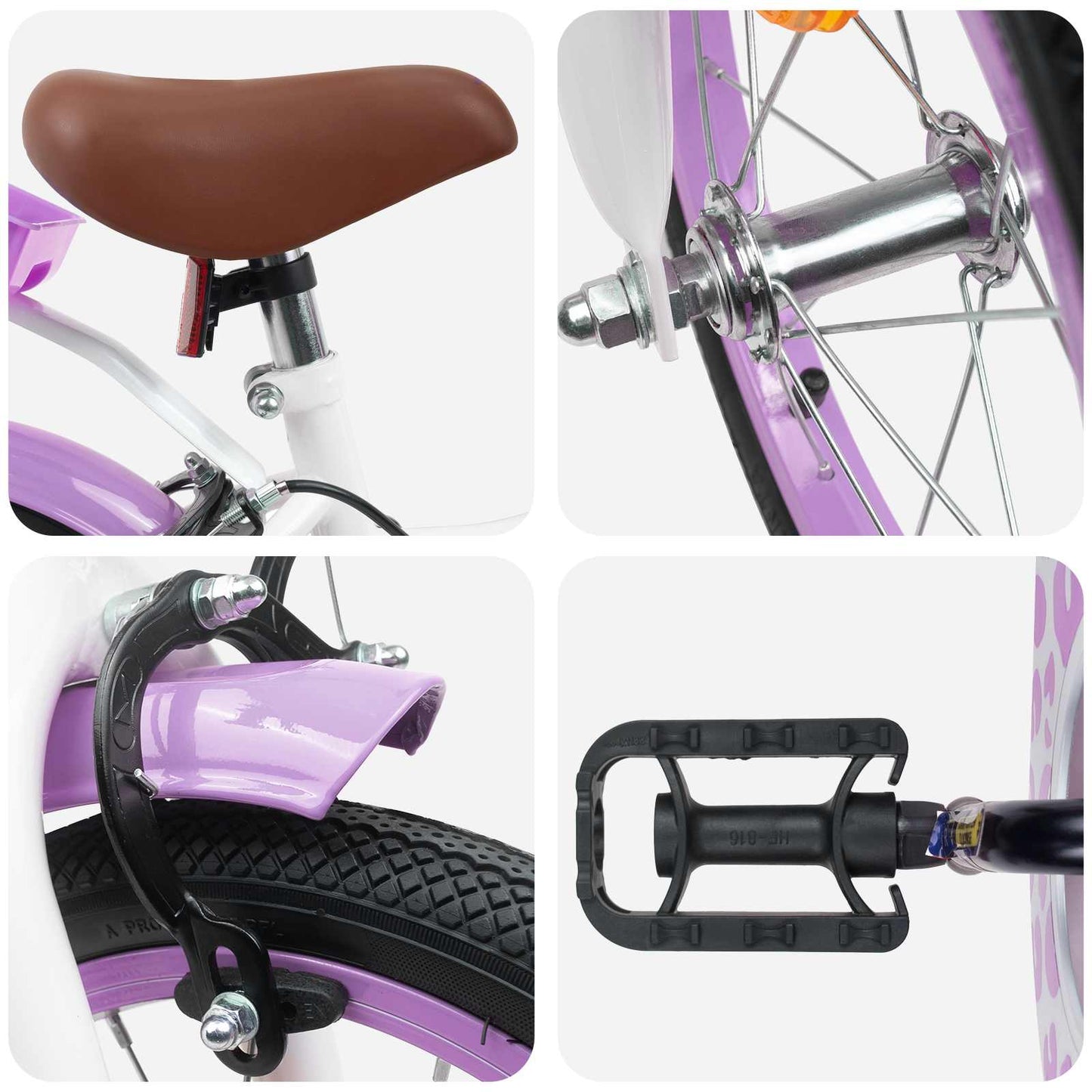 vidaXL Kids Bike 16 Inches for 4-6 Years Old Purple