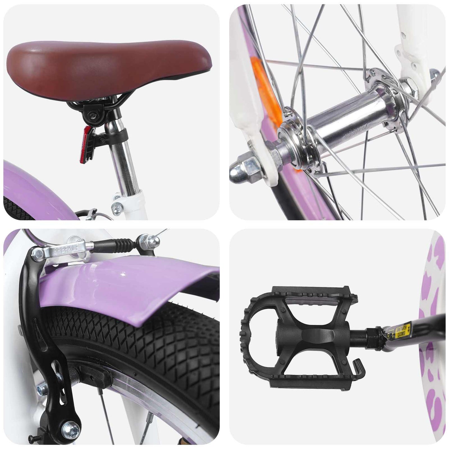 vidaXL Kids Bike 18 Inches for 5-7 Years Old Purple