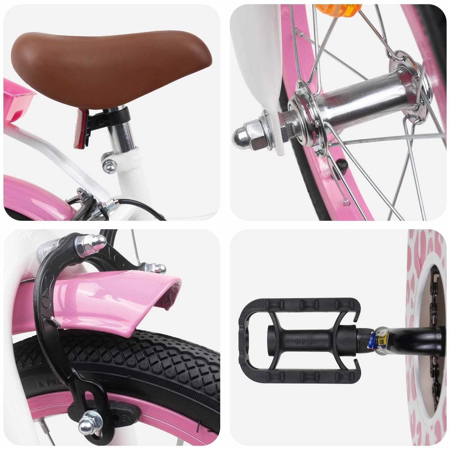 vidaXL Kids Bike 14 Inches for 3-5 Years Old Light Pink