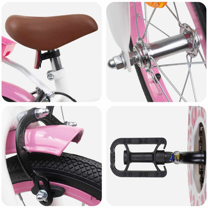 vidaXL Kids Bike 14 Inches for 3-5 Years Old Light Pink