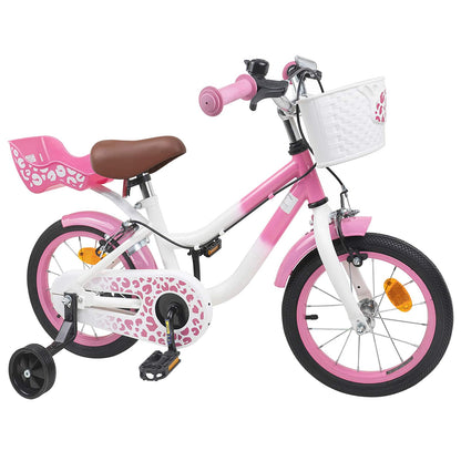 vidaXL Kids Bike 14 Inches for 3-5 Years Old Light Pink