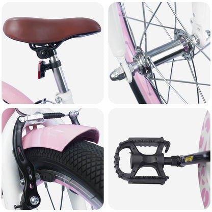 vidaXL Kids Bike 18 Inches for 5-7 Years Old Light Pink