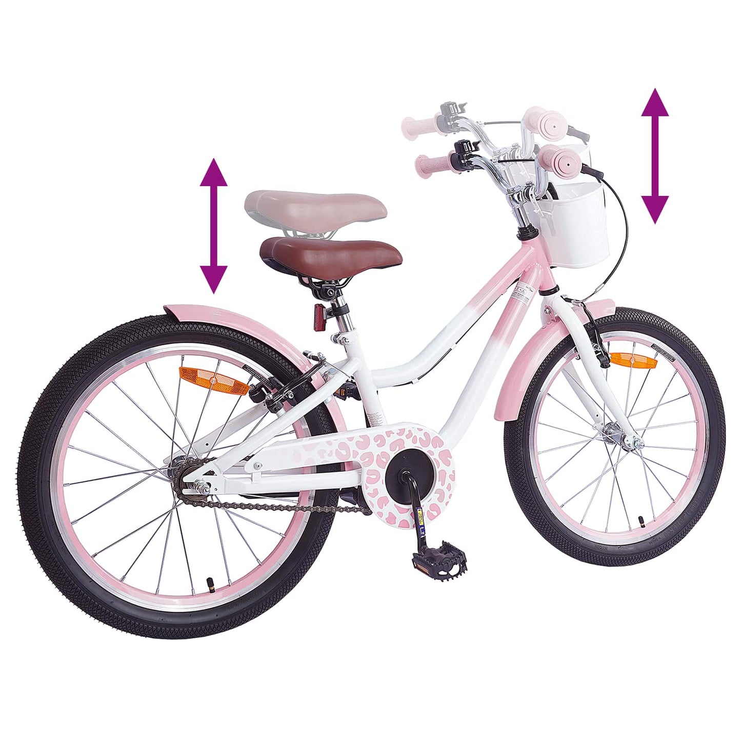vidaXL Kids Bike 18 Inches for 5-7 Years Old Light Pink