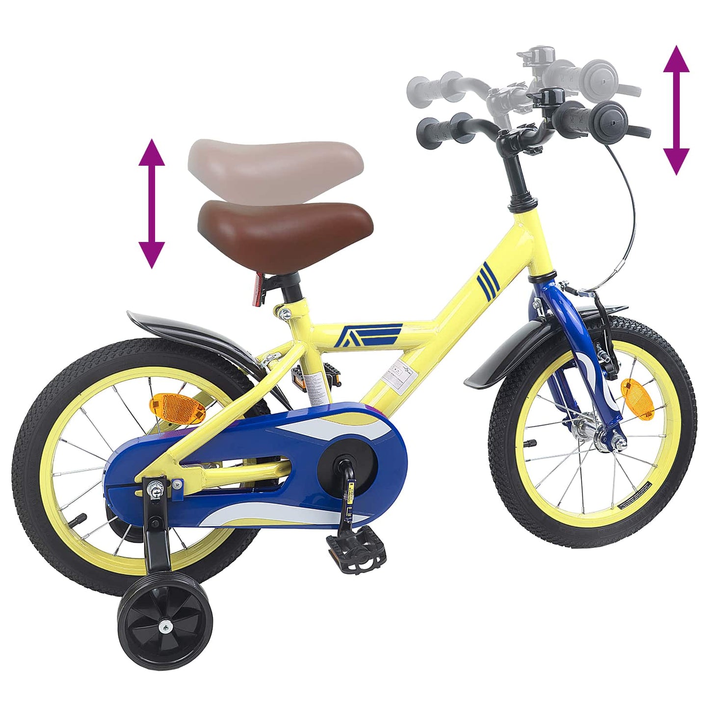 vidaXL Kids Bike 16 Inches for 4-6 Years Old Yellow