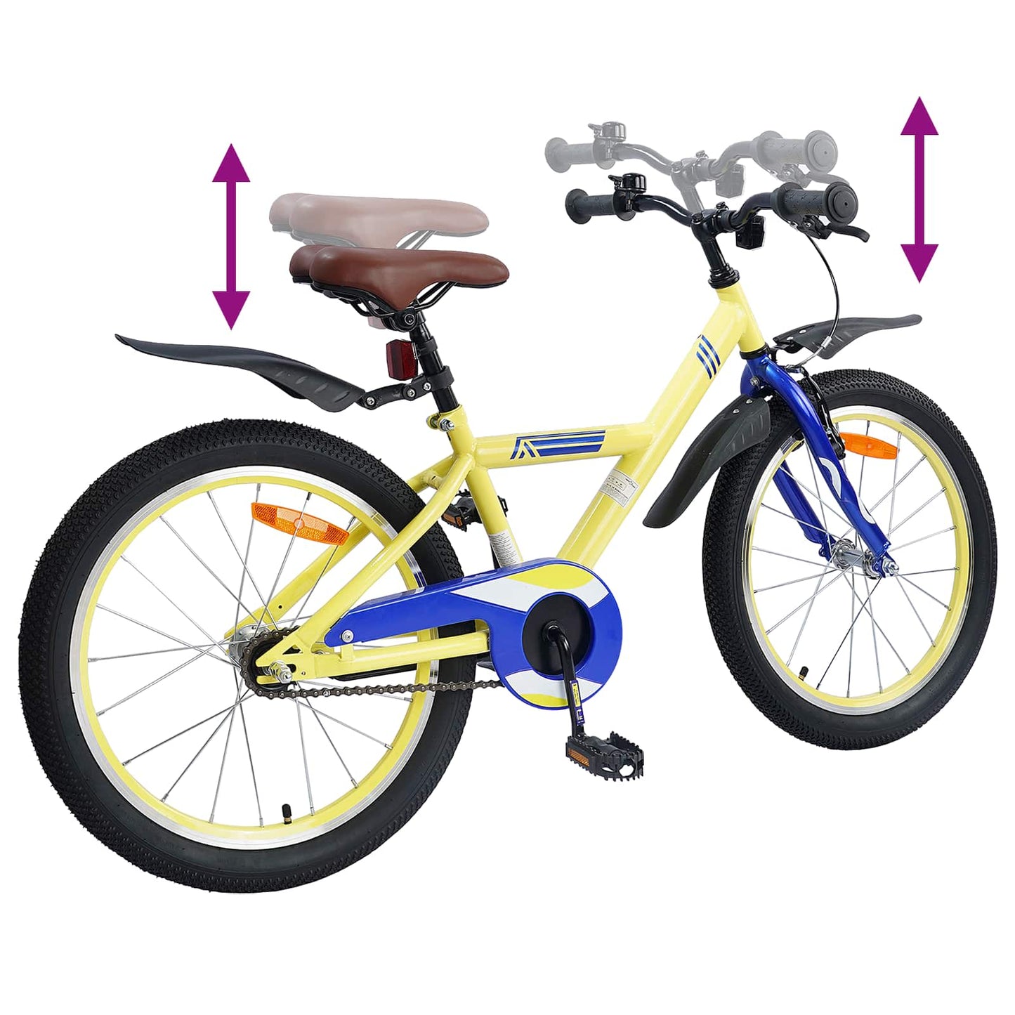 vidaXL Kids Bike 18 Inches for 5-7 Years Old Yellow