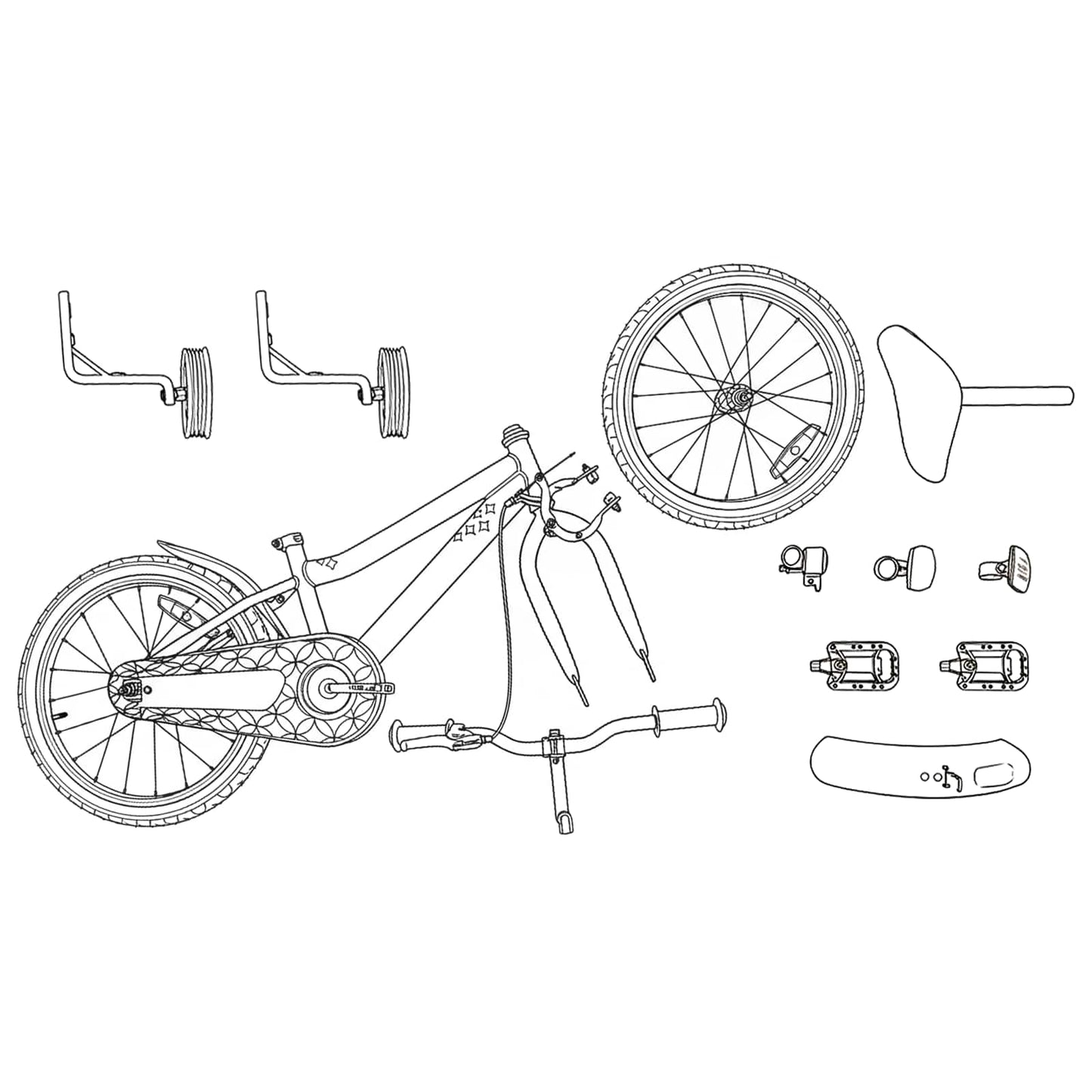 vidaXL Kids Bike 14 Inches for 3-5 Years Old Red