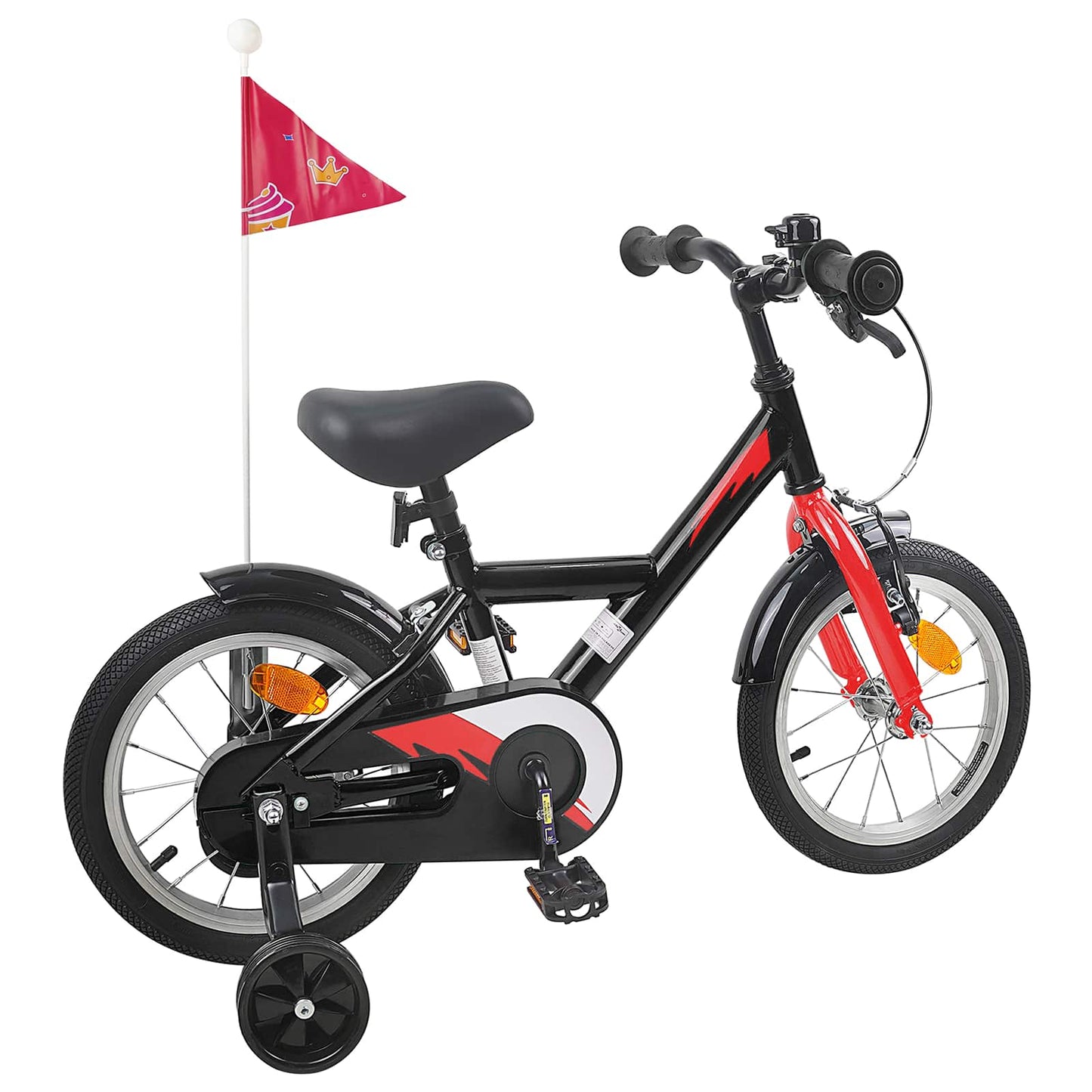 vidaXL Kids Bike 12 Inches for 2-4 Years Old Black