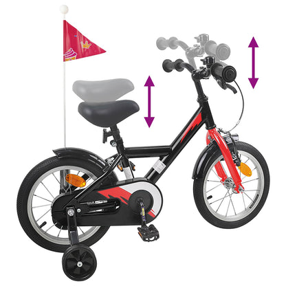 vidaXL Kids Bike 12 Inches for 2-4 Years Old Black