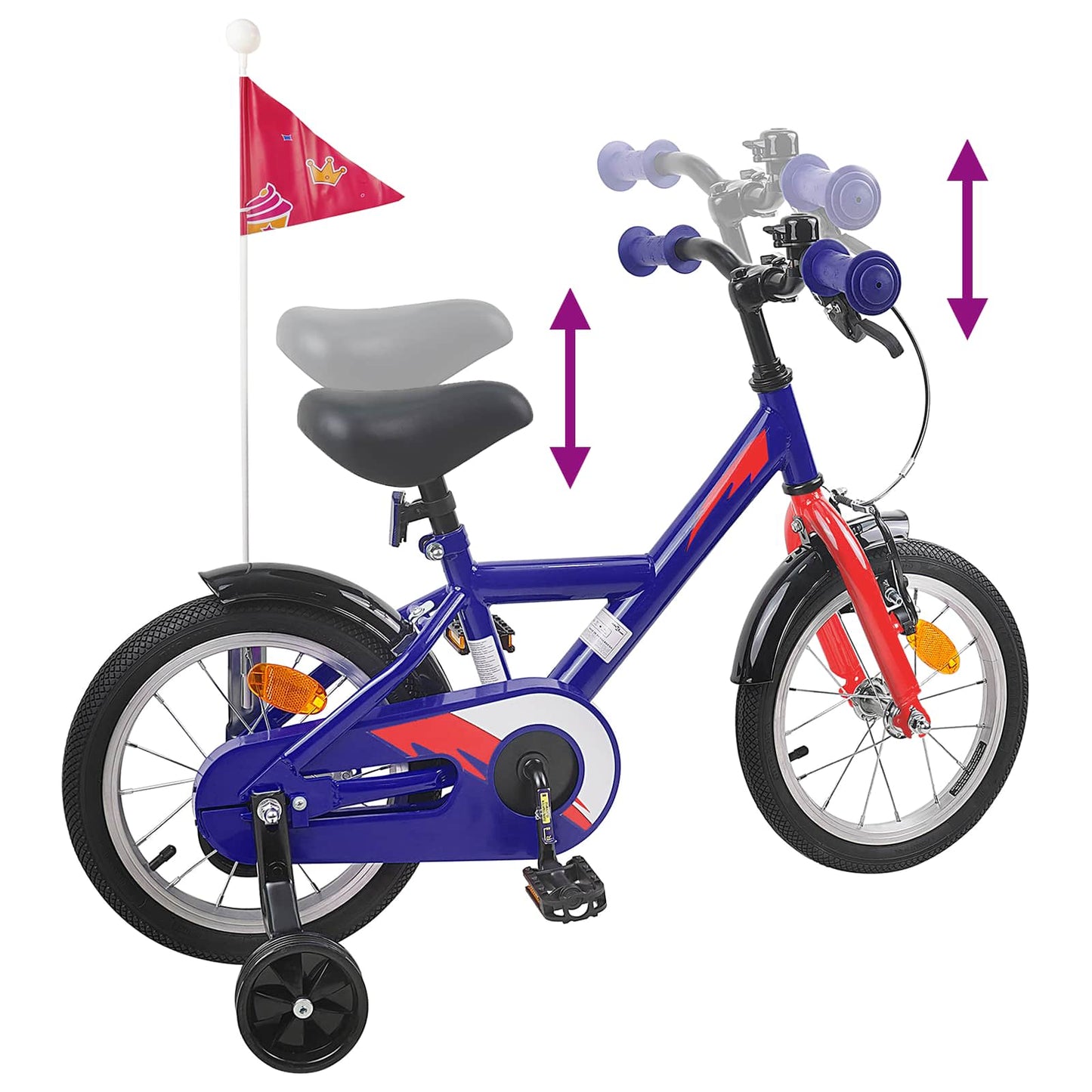 vidaXL Kids Bike 12 Inches for 2-4 Years Old Dark Blue