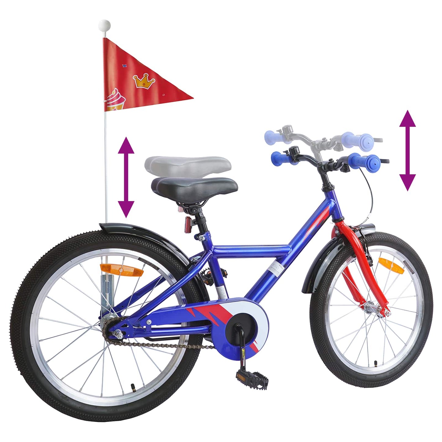 vidaXL Kids Bike 20 Inches for 6-11 Years Old Dark Blue
