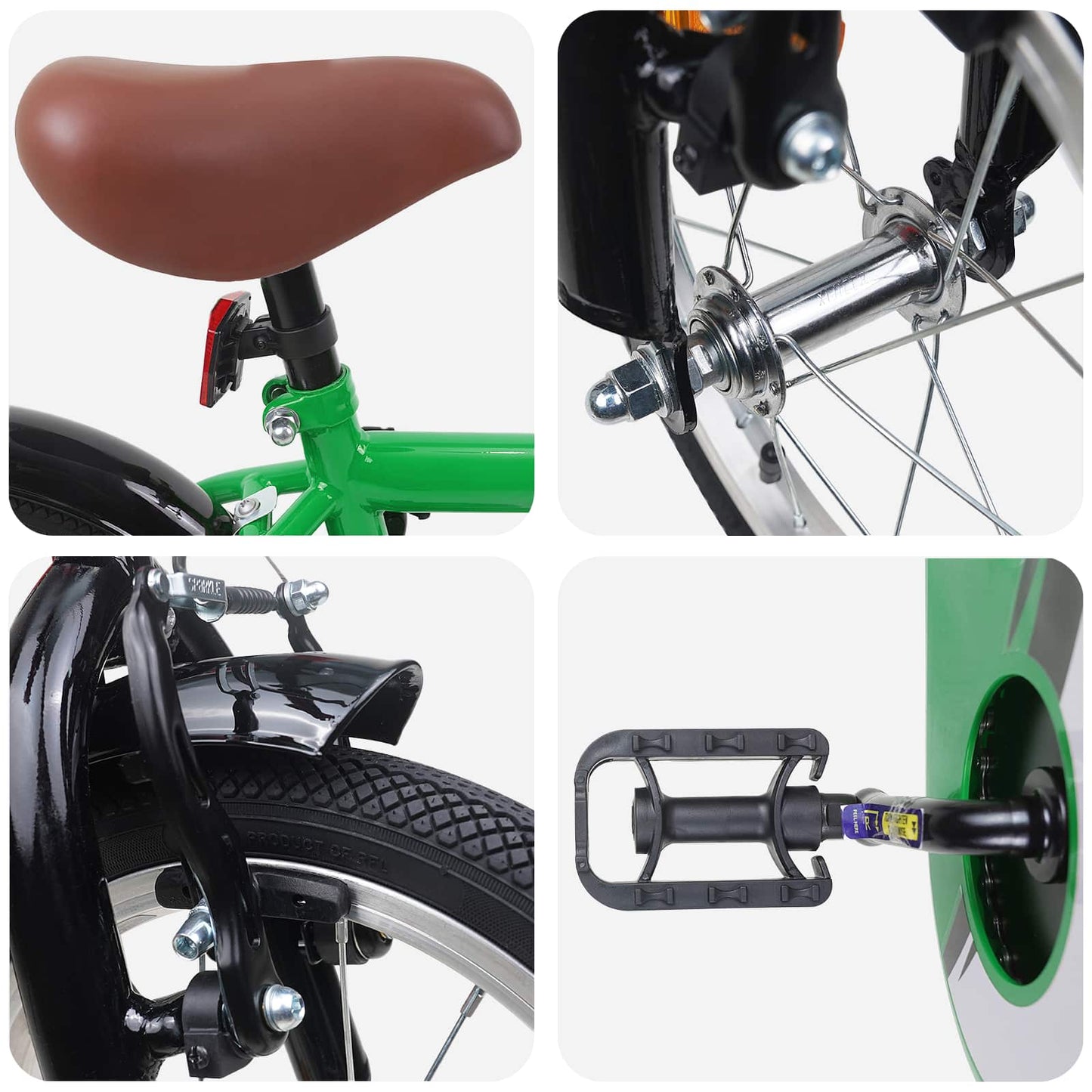 vidaXL Kids Bike 12 Inches for 2-4 Years Old Green