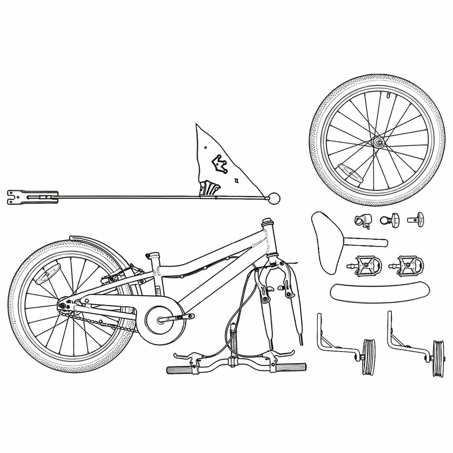 vidaXL Kids Bike 16 Inches for 4-6 Years Old Green