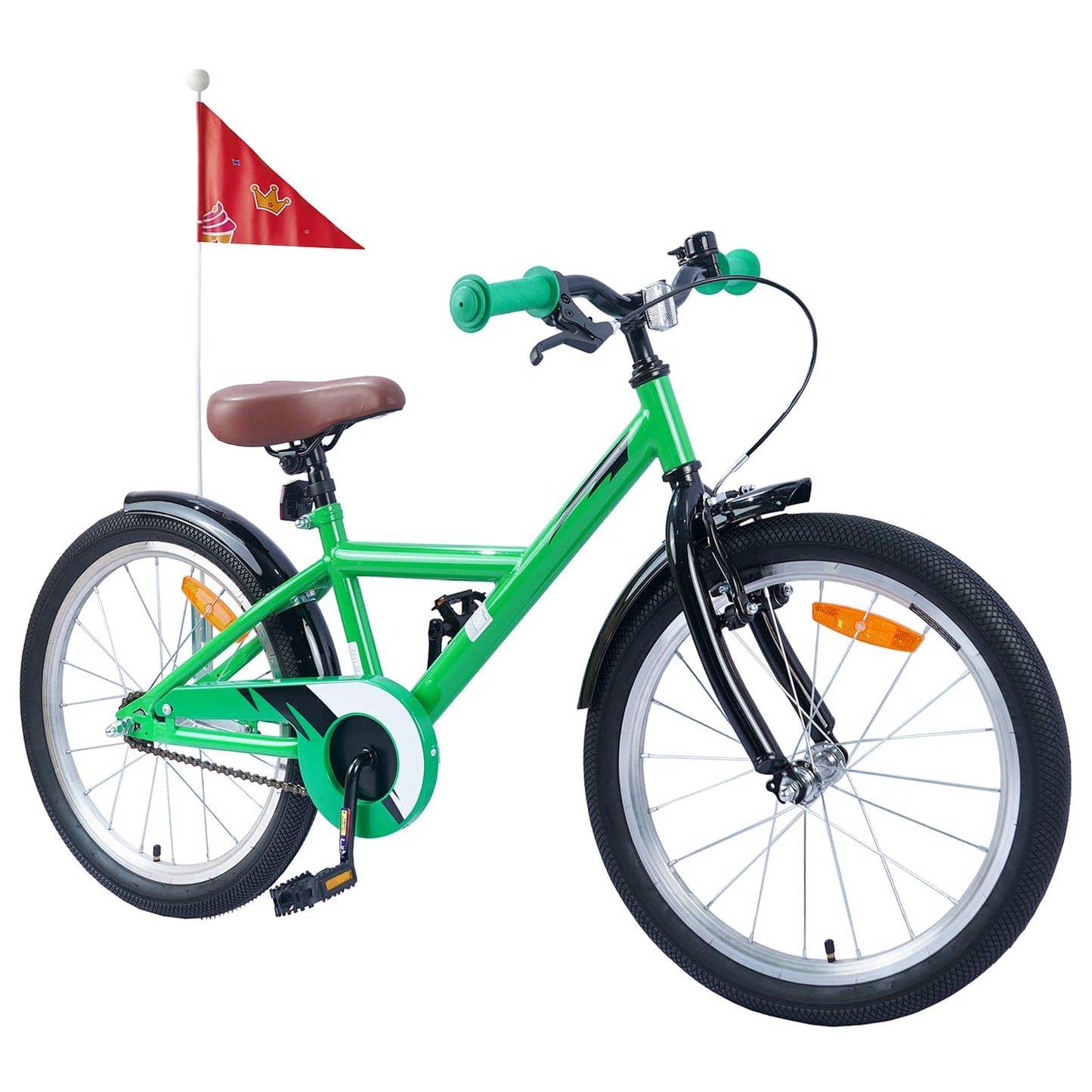 vidaXL Kids Bike 18 Inches for 5-7 Years Old Green