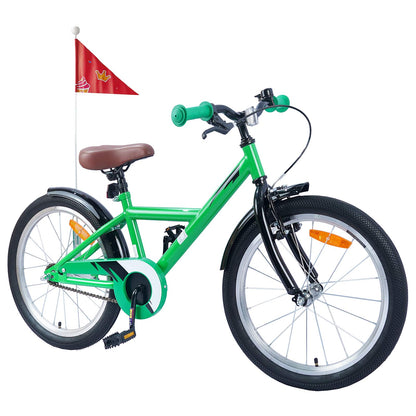 vidaXL Kids Bike 18 Inches for 5-7 Years Old Green