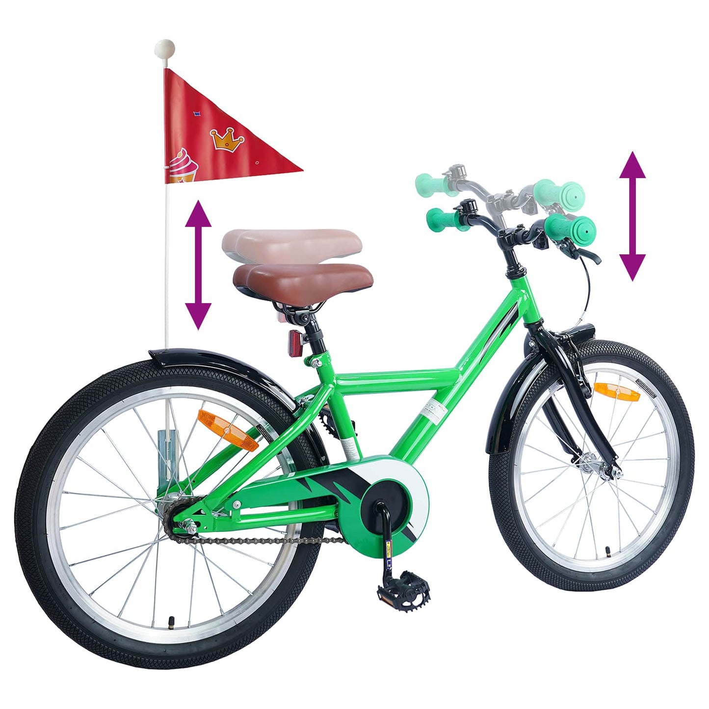 vidaXL Kids Bike 20 Inches for 6-11 Years Old Green