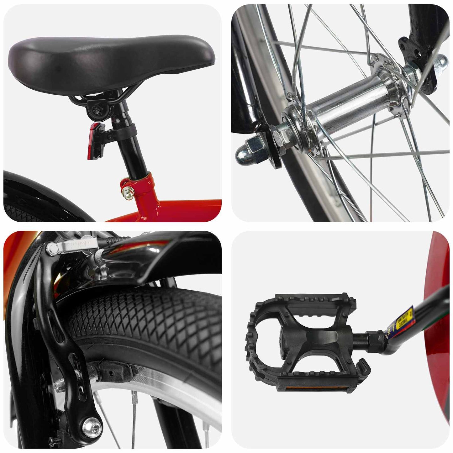 vidaXL Kids Bike 20 Inches for 6-11 Years Old Red