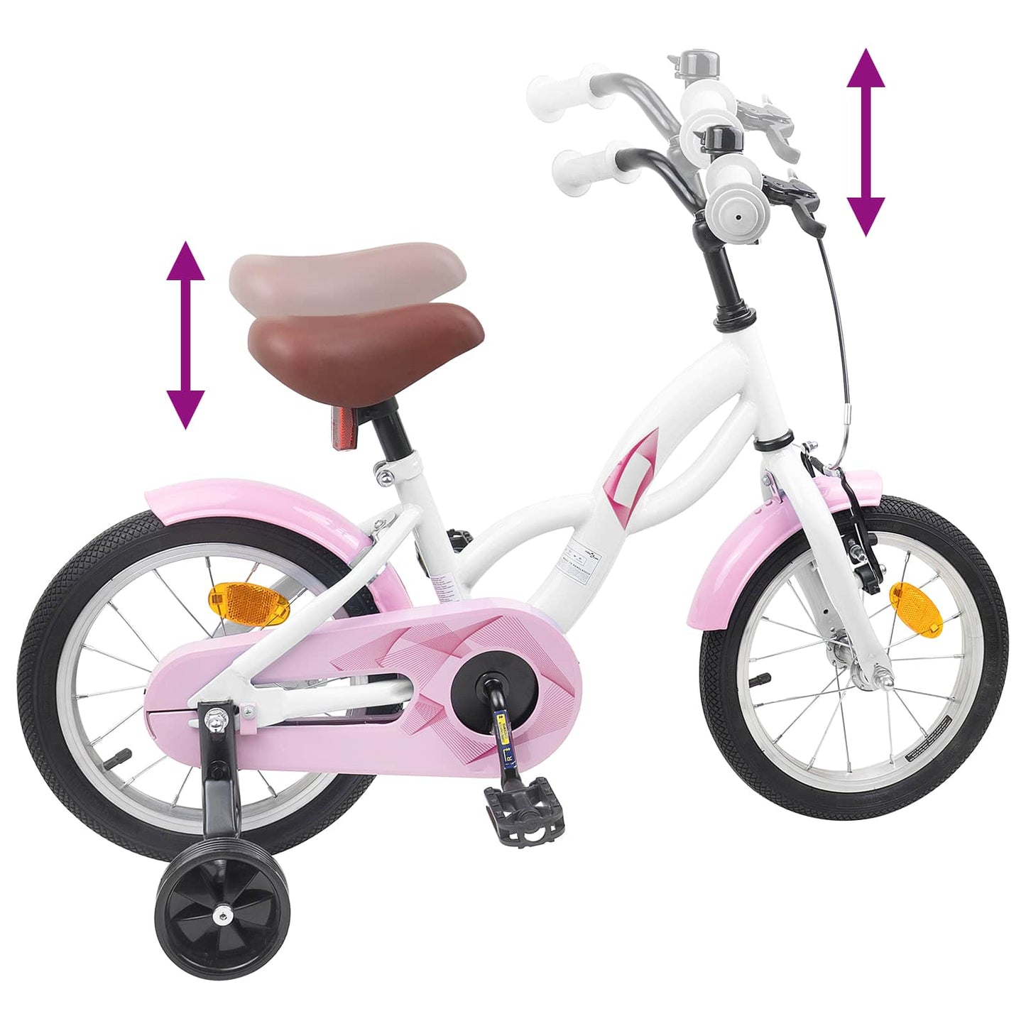 vidaXL Kids Bike 14 Inches for 3-5 Years Old White