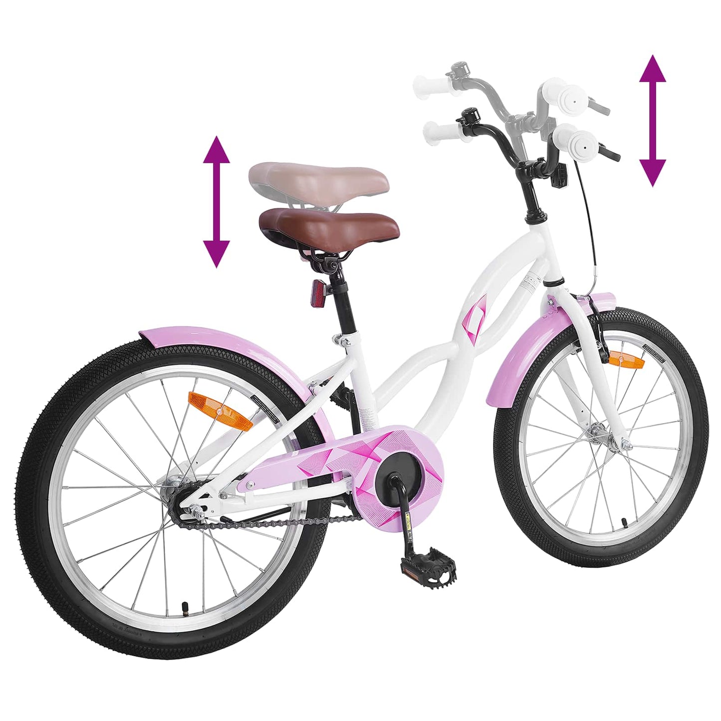 vidaXL Kids Bike 18 Inches for 5-7 Years Old White