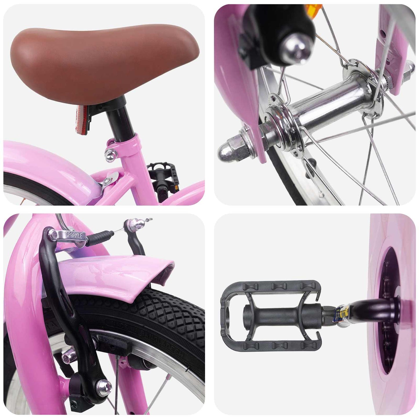 vidaXL Kids Bike 12 Inches for 2-4 Years Old Light Pink