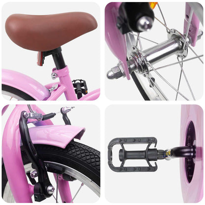 vidaXL Kids Bike 12 Inches for 2-4 Years Old Light Pink