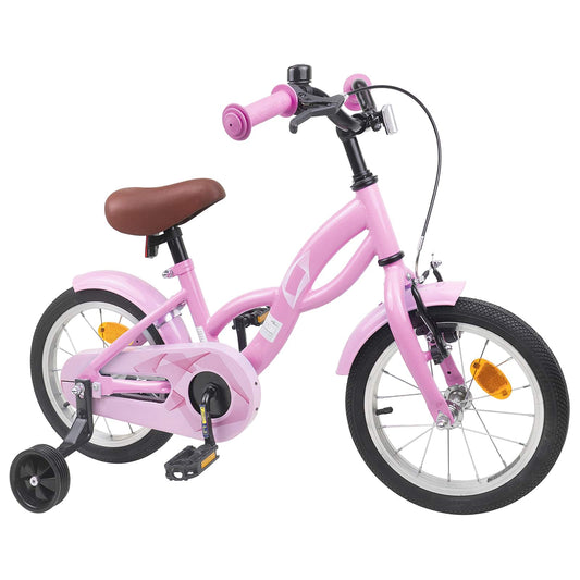 vidaXL Kids Bike 14 Inches for 3-5 Years Old Light Pink