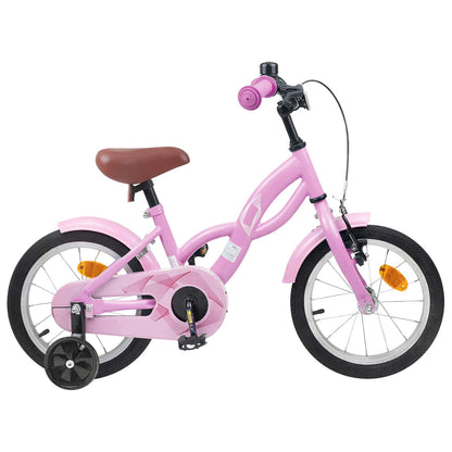 vidaXL Kids Bike 14 Inches for 3-5 Years Old Light Pink