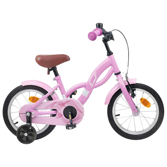 vidaXL Kids Bike 14 Inches for 3-5 Years Old Light Pink