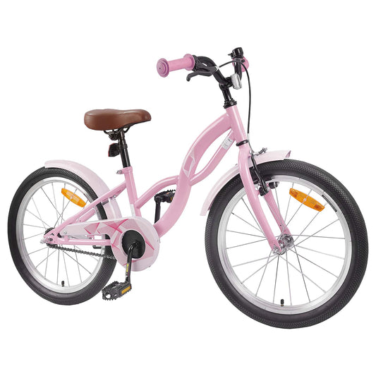vidaXL Kids Bike 18 Inches for 5-7 Years Old Light Pink