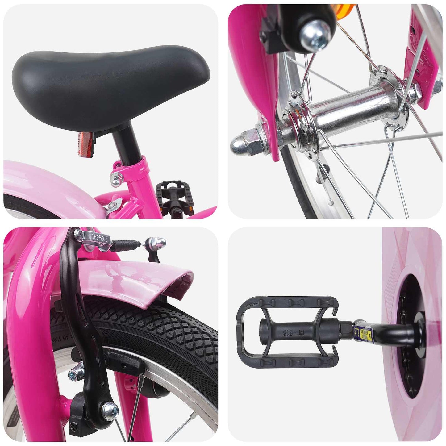 vidaXL Kids Bike 12 Inches for 2-4 Years Old Dark Pink