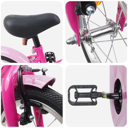 vidaXL Kids Bike 12 Inches for 2-4 Years Old Dark Pink