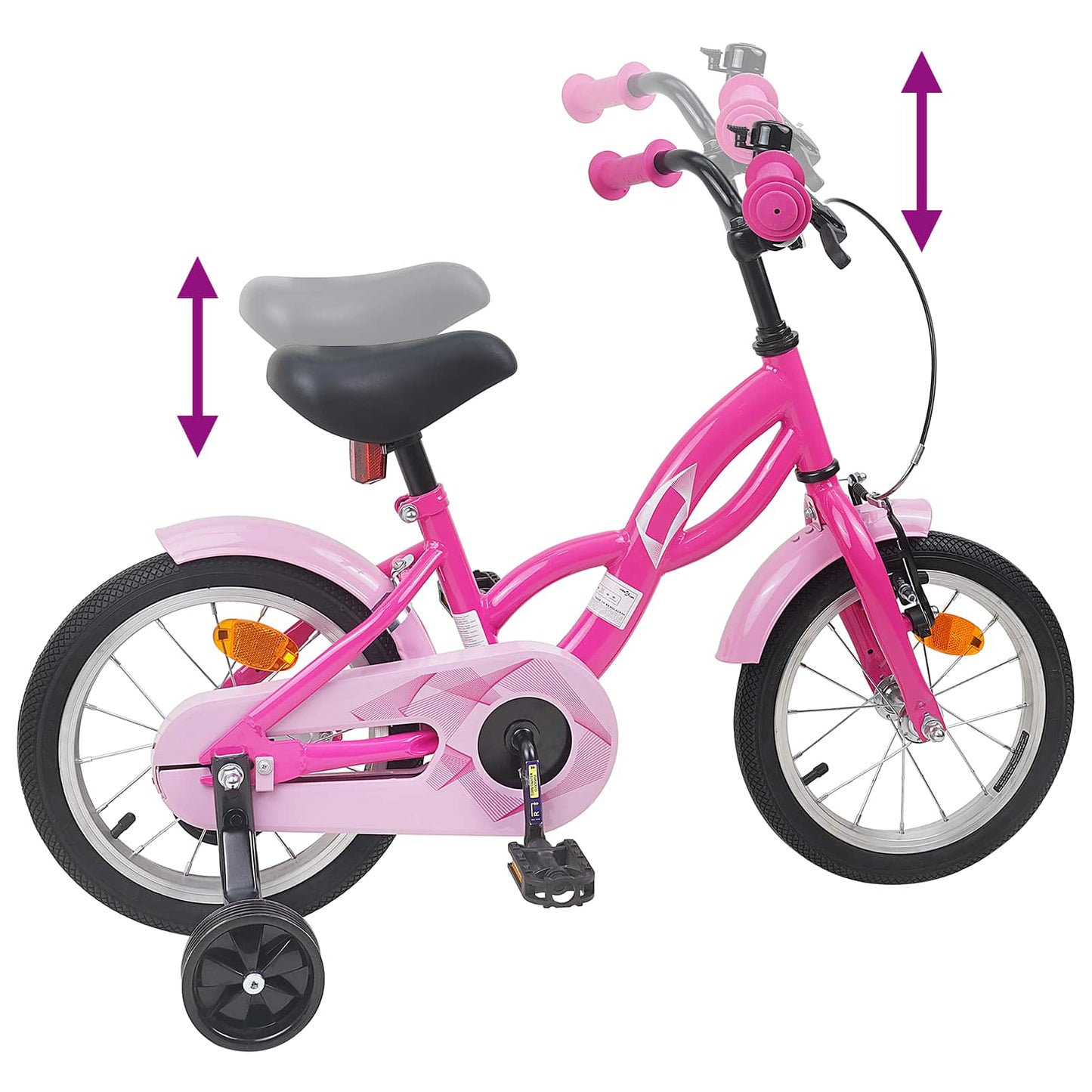 vidaXL Kids Bike 12 Inches for 2-4 Years Old Dark Pink