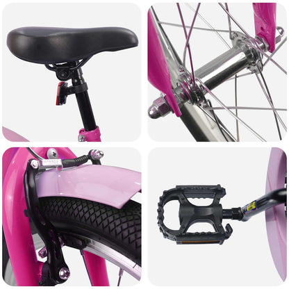 vidaXL Kids Bike 18 Inches for 5-7 Years Old Dark Pink