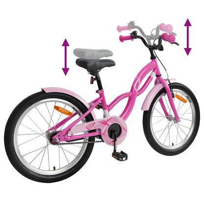 vidaXL Kids Bike 18 Inches for 5-7 Years Old Dark Pink