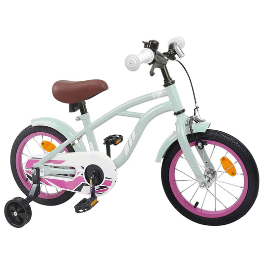 vidaXL Kids Bike 14 Inches for 3-5 Years Old Light Green
