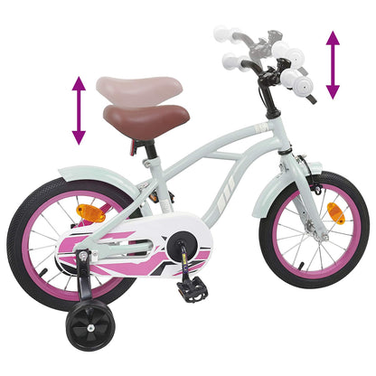 vidaXL Kids Bike 14 Inches for 3-5 Years Old Light Green