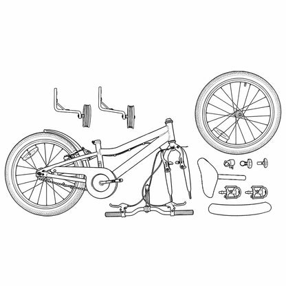 vidaXL Kids Bike 14 Inches for 3-5 Years Old Light Green