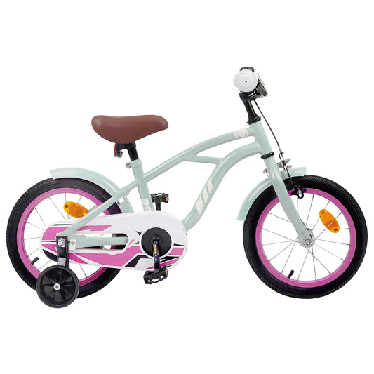 vidaXL Kids Bike 14 Inches for 3-5 Years Old Light Green