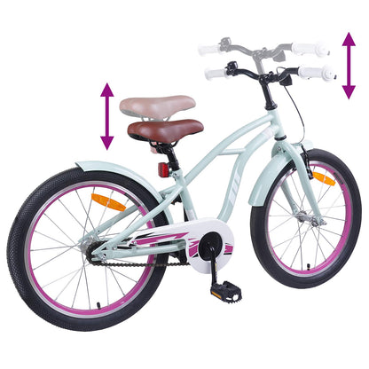 vidaXL Kids Bike 18 Inches for 5-7 Years Old Light Green