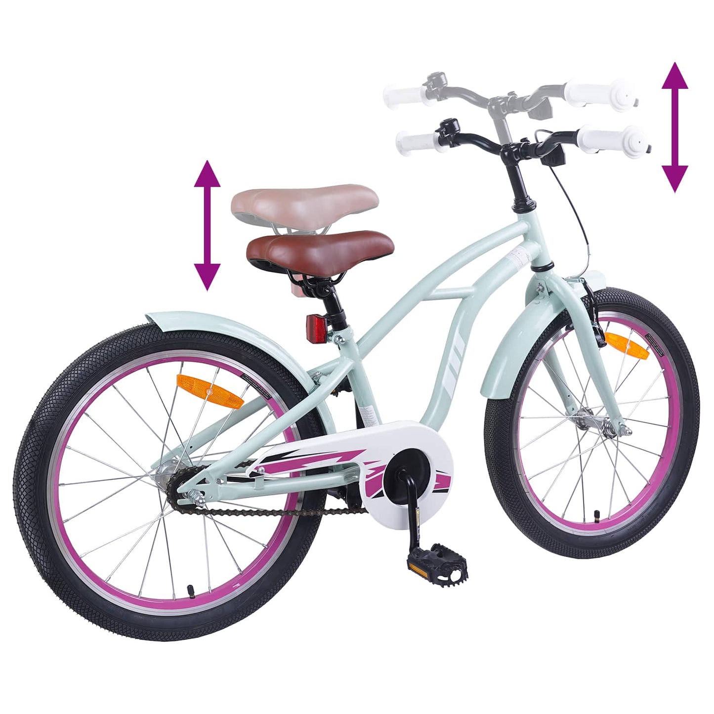 vidaXL Kids Bike 22 Inches for 7-12 Years Old Light Green