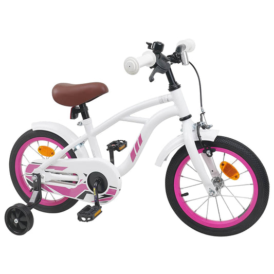 vidaXL Kids Bike 14 Inches for 3-5 Years Old White