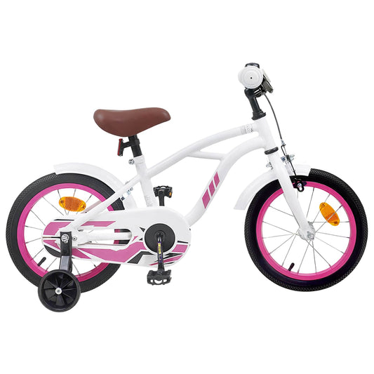 vidaXL Kids Bike 14 Inches for 3-5 Years Old White