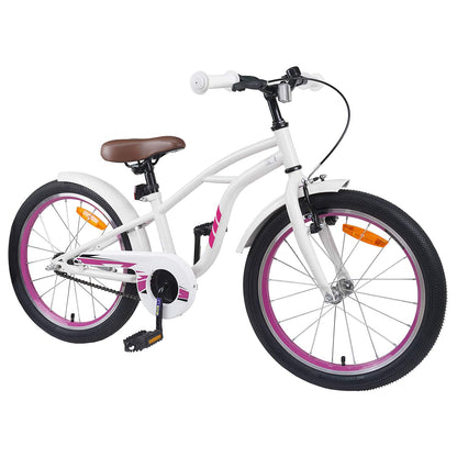 vidaXL Kids Bike 18 Inches for 5-7 Years Old White